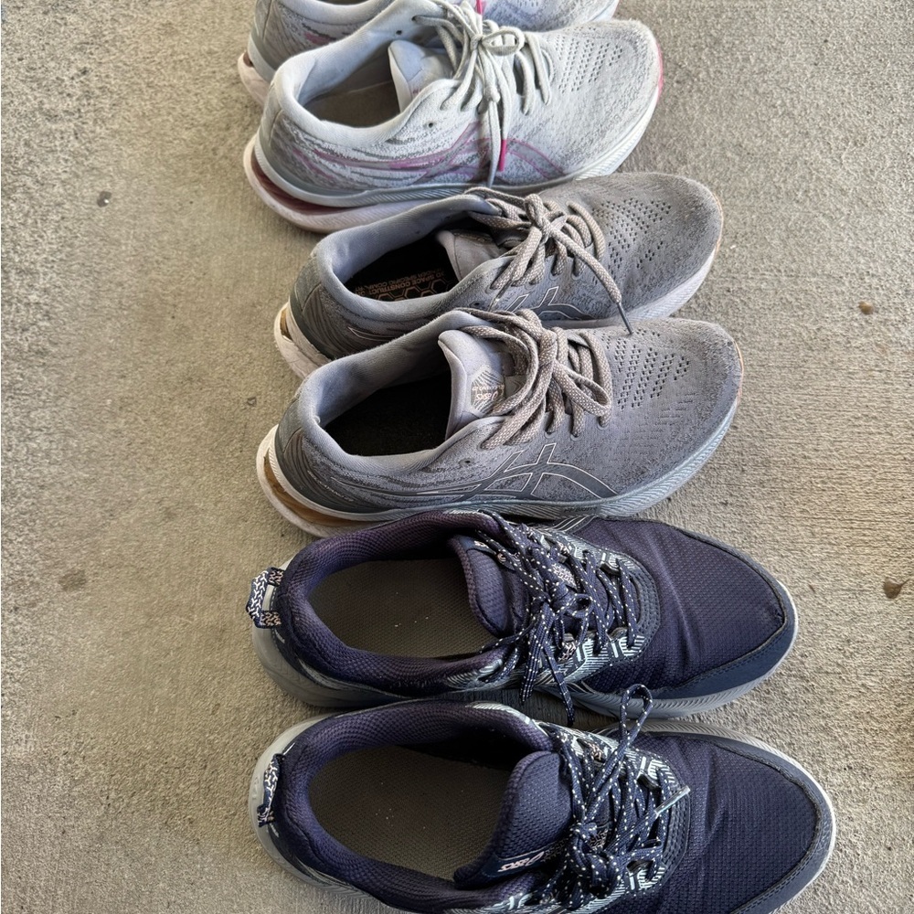 ASICS  Wome Running Shoes Gel Gray Navy Sz 8 Bundle of Three GREAT DEAL! - Picture 6 of 13